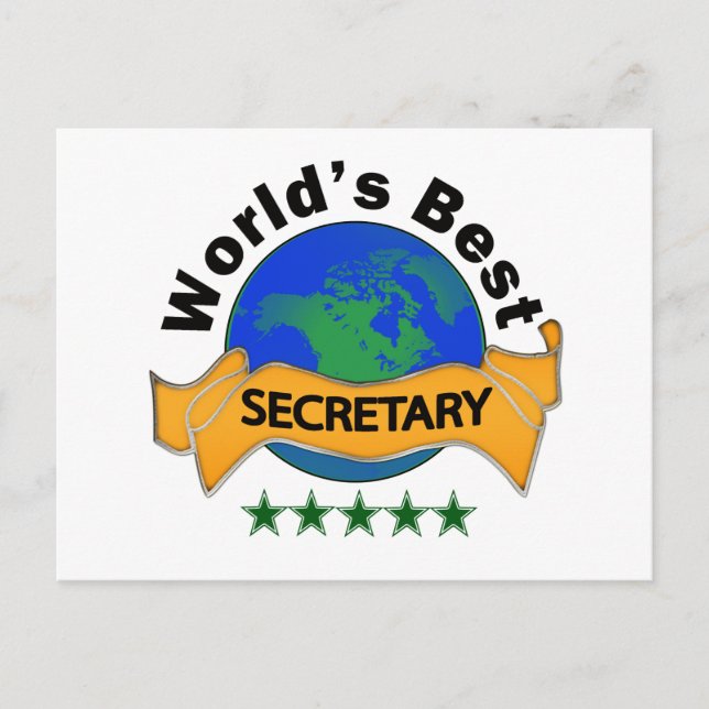 World's Best Secretary Postcard (Front)