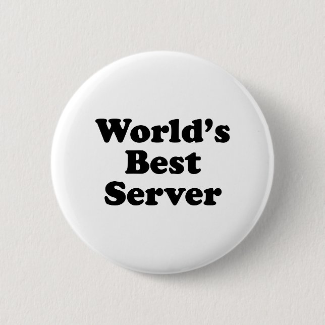 World's Best Server 6 Cm Round Badge (Front)