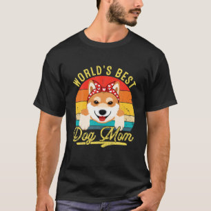 World's Best Shiba Inu Dog Mom Retro Mother's Day T-Shirt