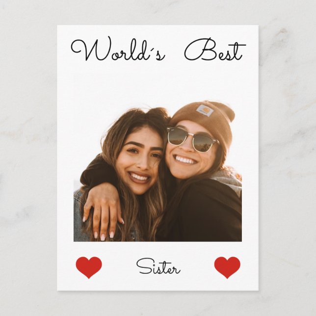 World's best Sister Birthday Postcard (Front)