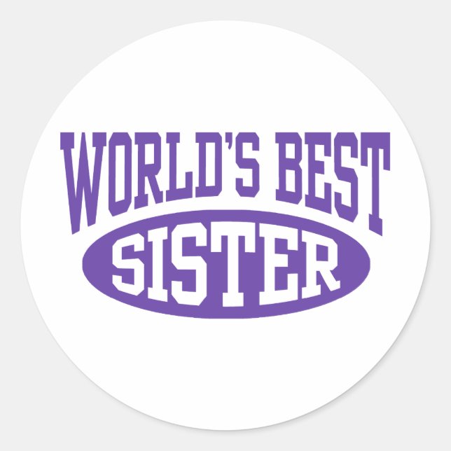 World's Best Sister Classic Round Sticker (Front)