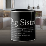 World's Best Sister Definition Black and White Fun Two-Tone Coffee Mug<br><div class="desc">Personalize for your special sister or hermana (little or big) to create a unique gift. A perfect way to show her how amazing she is every day. Designed by Thisisnotme©</div>
