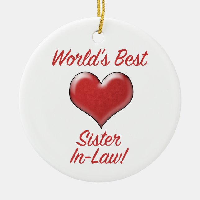 World's Best Sister-In-Law Ceramic Tree Decoration (Front)