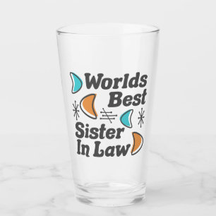 Worlds Best Sister-In-Law Retro Glass