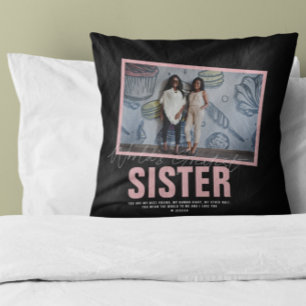 World's Best Sister   Modern Photo Collage Cushion