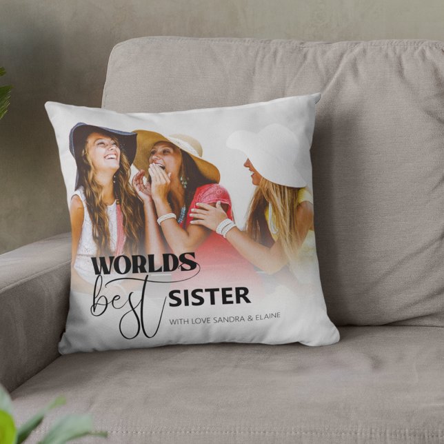Worlds Best Sister | Photo Throw Pillow (Creator Uploaded)