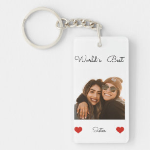 World's best Sister Two Sided Photo Key Ring