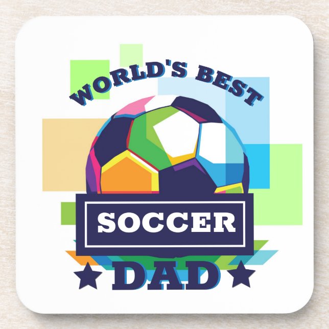 World's Best Soccer Dad Father's Day Coaster (Front)