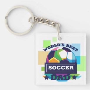 World's Best Soccer Dad Father's Day Key Ring