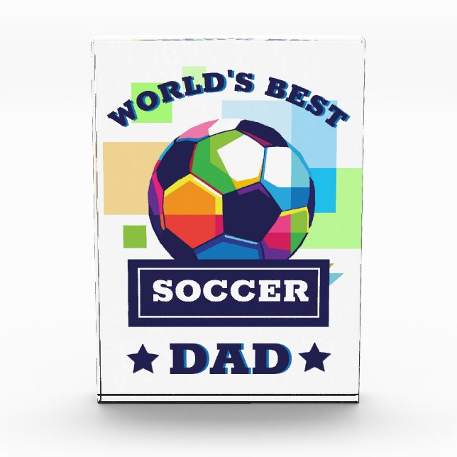 World's Best Soccer Dad Father's Day Photo Block (Front)
