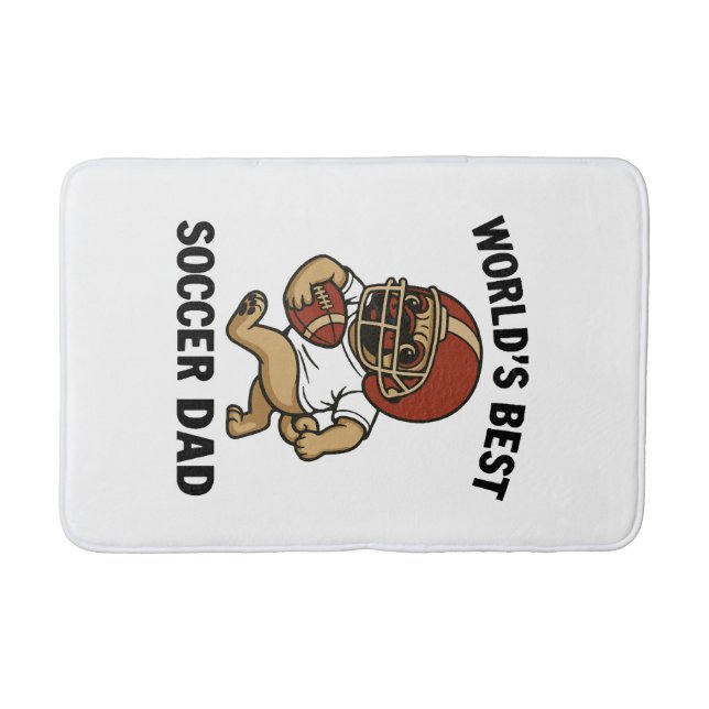 World's Best Soccer Dad - Pug player Bath Mat (Front)