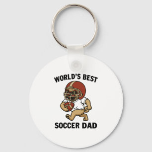 World's Best Soccer Dad - Pug player Key Ring