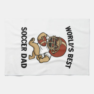 World's Best Soccer Dad - Pug player Tea Towel