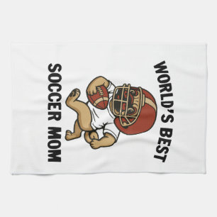 WORLD'S BEST SOCCER MOM - PUG PLAYER TEA TOWEL