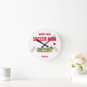 World's best soccer mum trendy funny wall clock (Home)