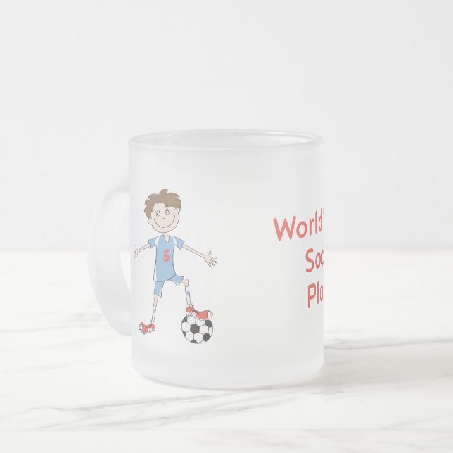 World's Best Soccer Player Frosted Glass Coffee Mug (Front Left)