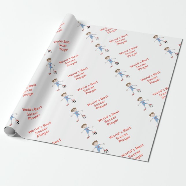 World's Best Soccer Player Wrapping Paper (Unrolled)
