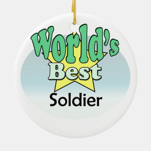 World's best Soldier Ceramic Tree Decoration (Back)