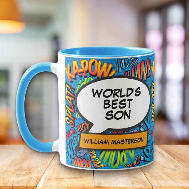 World's Best Son Fun Retro Comic Book Pop Art Mug (World's Best Son Fun Retro Comic Book Pop Art Mug)