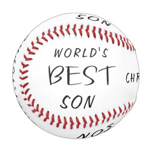 World's Best Son Personalized Name Baseball