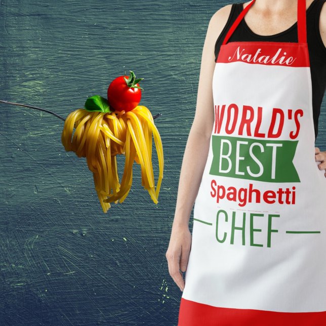 World's Best Spaghetti   Chef   -  personalised Apron (Creator Uploaded)