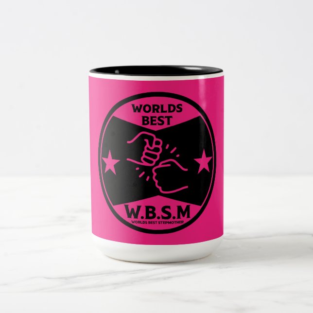 WORLDS BEST STEP MOTHER Two-Tone COFFEE MUG (Center)