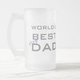 World's Best Stepdad Custom Frosted Glass Beer Mug