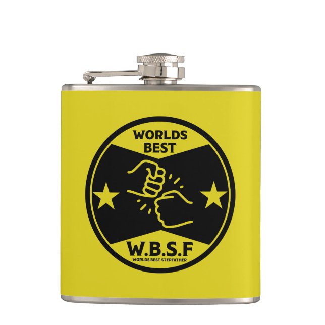 WORLDS BEST STEPFATHER HIP FLASK (Front)