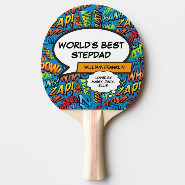 World's Best Stepfather Stepdad Cool Funny Modern Ping Pong Paddle (Front)