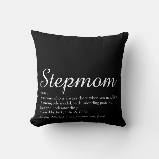 World's Best Stepmom, Stepmother Definition Script Cushion (Front)
