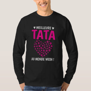 World's Best Tata Paws Cats Dogs Hearts T-Shirt