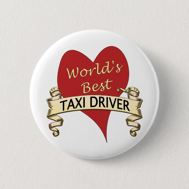World's Best Taxi Driver 6 Cm Round Badge (Front)