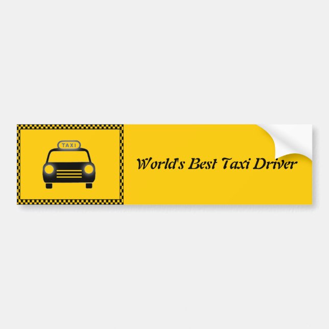 Worlds Best Taxi Driver Bumper Sticker (Front)
