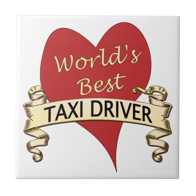 World's Best Taxi Driver Tile (Front)