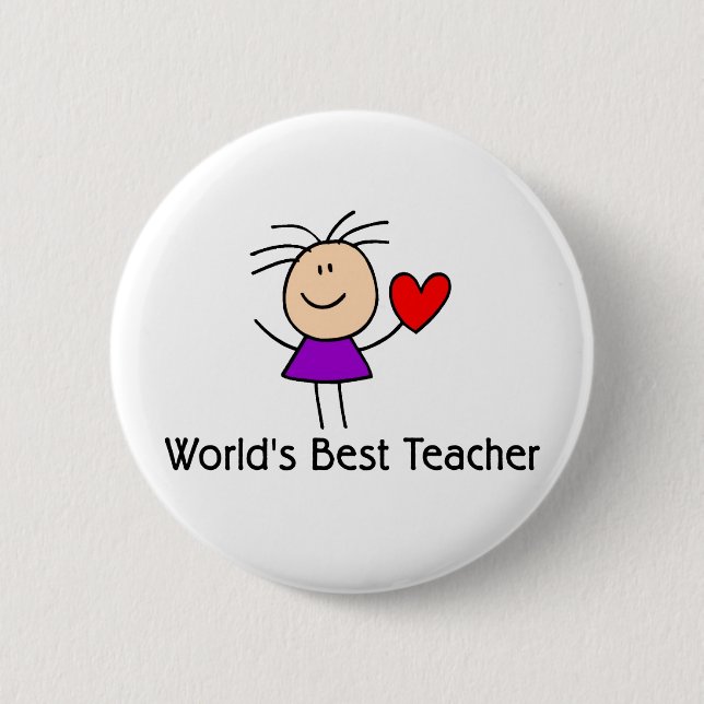 World's Best Teacher 6 Cm Round Badge (Front)