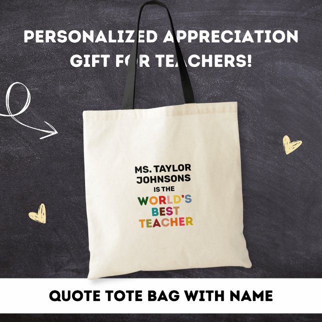 World's Best Teacher Appreciation Gift Custom Tote Bag (Creator Uploaded)
