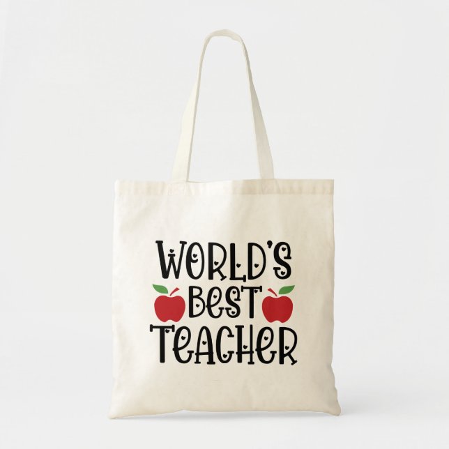  World's Best Teacher Appreciation Tote Bag  (Front)