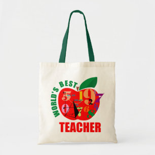 World's Best Teacher Bag- Apple Math Tote Bag
