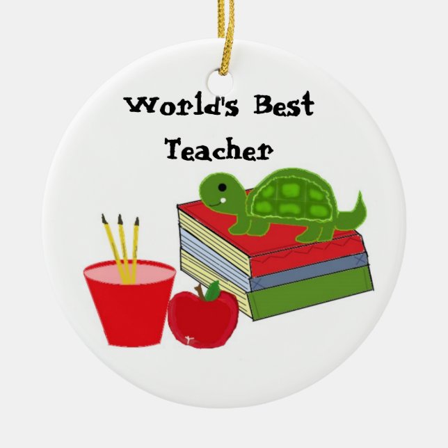 World's Best Teacher Ceramic Tree Decoration (Front)