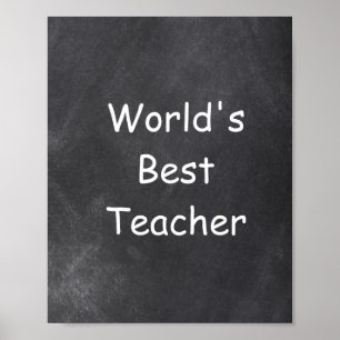 World's Best Teacher Chalkboard Class Decoration