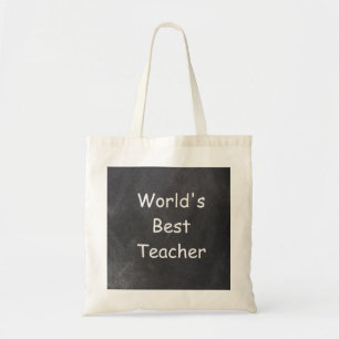 World's Best Teacher Chalkboard Design Gift Tote Bag