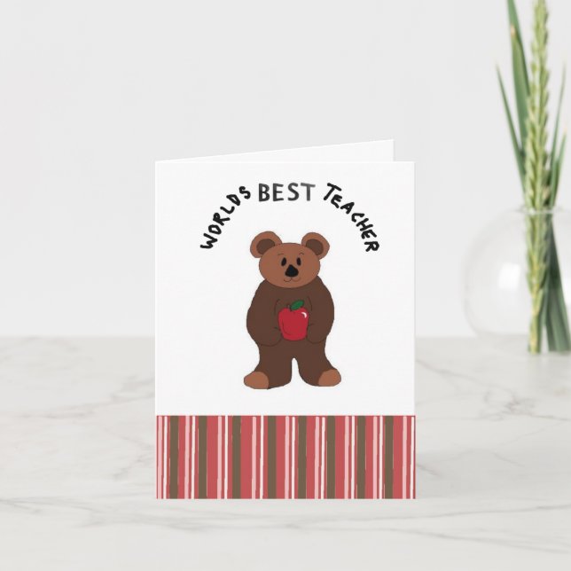 Worlds Best Teacher Holiday Card (Front)