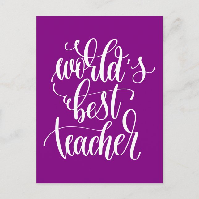 World's Best Teacher Postcard (Front)