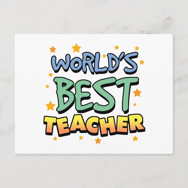 World's Best Teacher Postcard (Front)