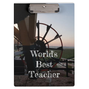 World's Best Teacher Windmill Clipboard
