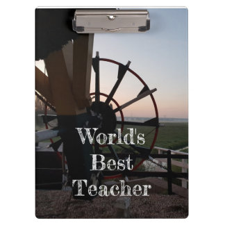 World's Best Teacher Windmill Clipboard