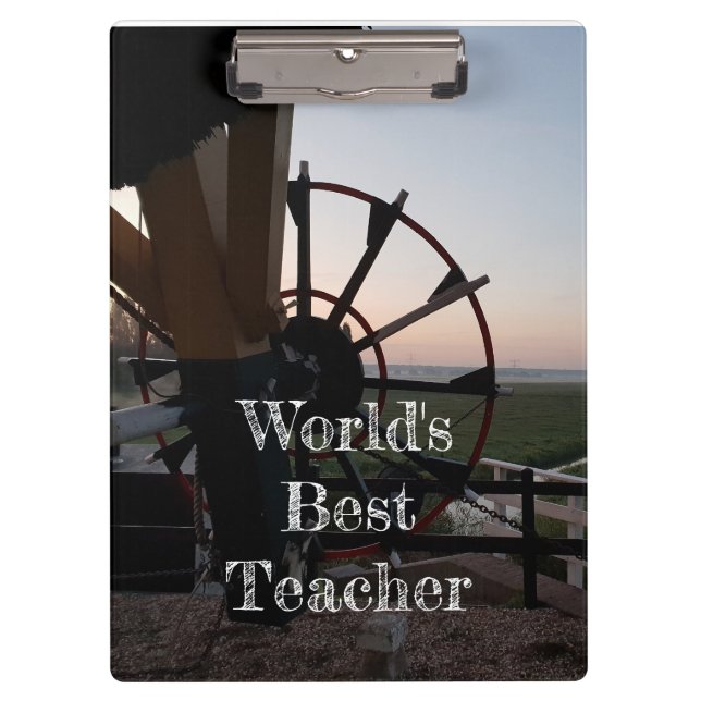 World's Best Teacher Windmill Clipboard (Front)