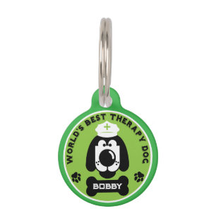 World's Best Therapy Helper Dog Pet Tag