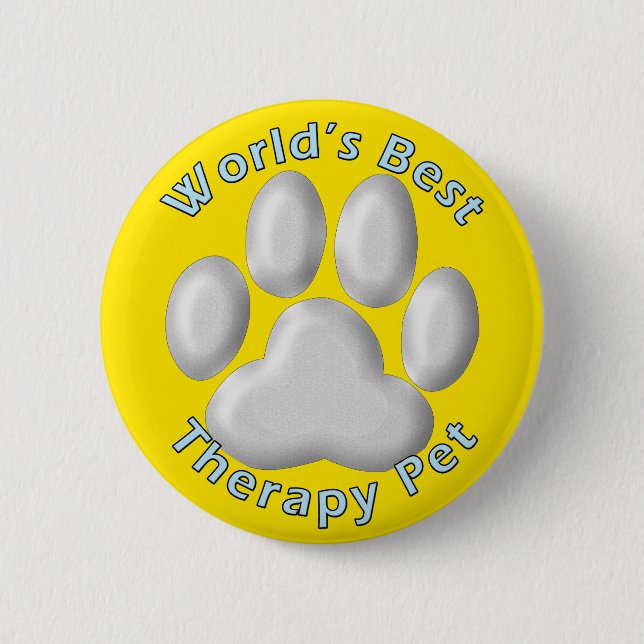 World's Best Therapy Pet 6 Cm Round Badge (Front)