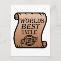 World's Best Uncle Certified Certificate Funny